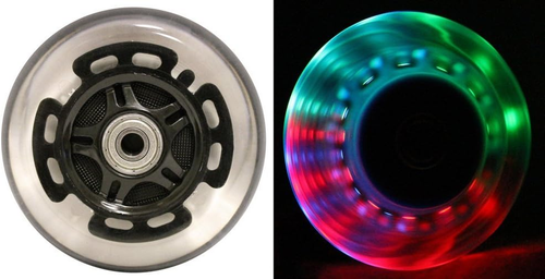 L.E.D. Scooter Wheels with ABEC 9 Bearings for Razor Scooters 100Mm Light up ...