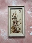 Vintage Pressed Flowers Artwork Dried Flowers Butterfly Picture Retro Kitsch
