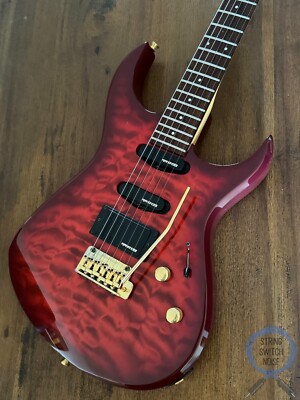 Fernandes HSS Super Strat, Quilted Red Burst, MIJ, 1990s