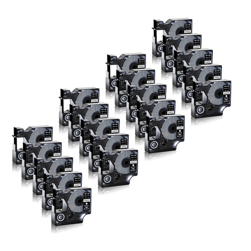 20PK Label Tape White On Black Compatible for DYMO D1 45021 LW 220P 360D PC II