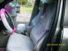 SUV Seat Covers FITS 2005-2009 chevy Equinox with pink Hearts ABF Velour select 