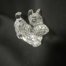 PRINCESS HOUSE ROCKING SCOTTIE DOG Germany Crystal Treasures Clear Paperweight