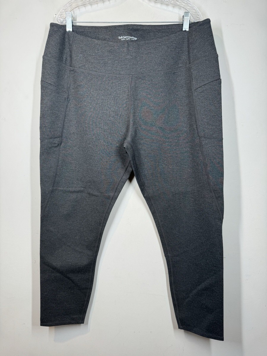 Soft Surroundings Super Tech Leggings Pockets Gray Heathered