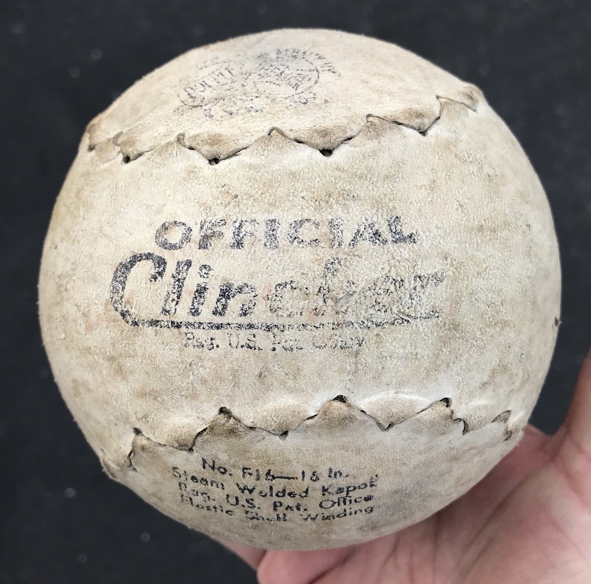 Vintage J. deBeer & Sons Official Clincher Softball No. F16-16