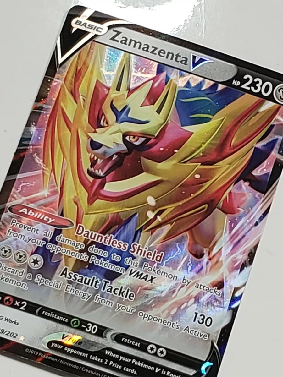 139/202 Zamazenta V, Rare Holo V Card