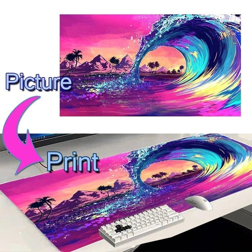 Custom Playmat Deskmat 1200x600 Diy Pink Kawaii Anime Carpet Game Genshin Mouse - Picture 2 of 20
