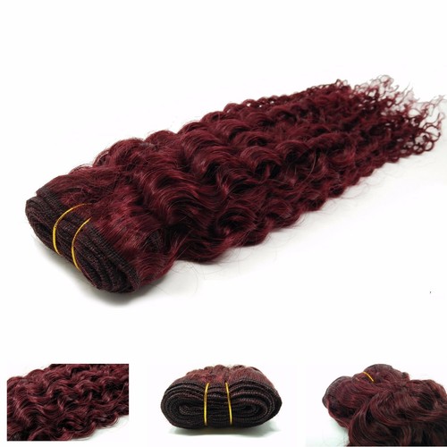 Burgundy Jerry Curl Curly Sew In Hair Weave Extension 100 Human Ali Bundle - Picture 8 of 16