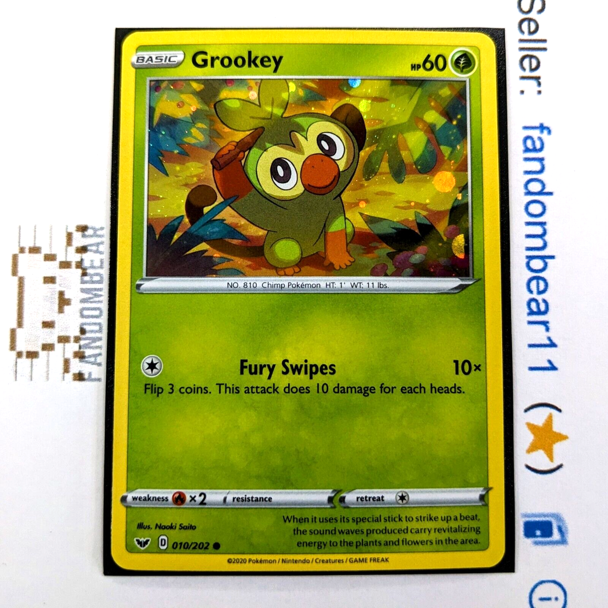 Grookey COSMOS HOLO Promo card 010/202 SWSH Base Set Art 2020 Pokemon TCG |  eBay