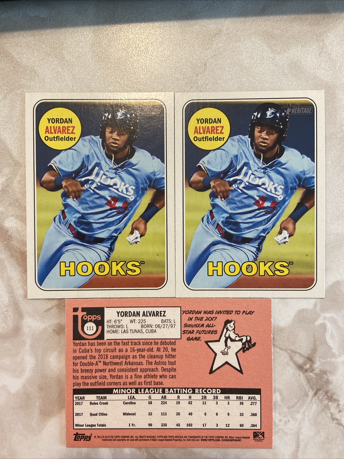 2018 Topps Heritage Minors Yordan Alvarez #111