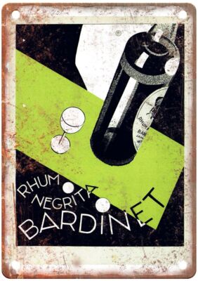 Rhum Negrita Bardinet, 1929 Vintage Liquor Poster Reproduction Metal Sign E1261