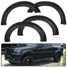 Fit For 04-08 Ford F150 Textured Black Pocket River Style Bolt On Fender Flares