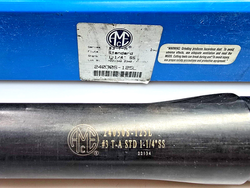 Allied AMEC 24030S-125L #3 TA (1.353" - 1.8829") Spade Drill Holder 1.25" Shank - Picture 4 of 4