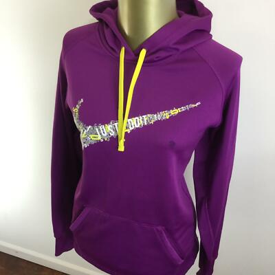 NIKE Therma-Fit Graphic Logo Pullover Purple Hoodie Sweatshirt Women's Size M