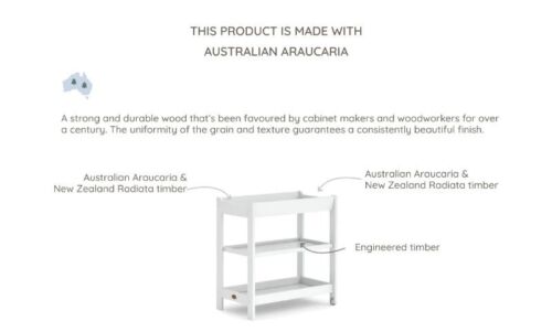 Boori 3 Tier Changer Wood Nursery Multifunctional Changing Table for Newborns - Picture 9 of 14