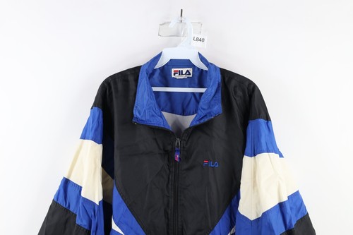 Vintage 90s Fila Mens XL Spell Out Color Block Lined Windbreaker Jacket Coat - Picture 2 of 18