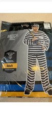 Jailbird Con Prisoner Halloween Costume - Adult One Size Fits Most Complete