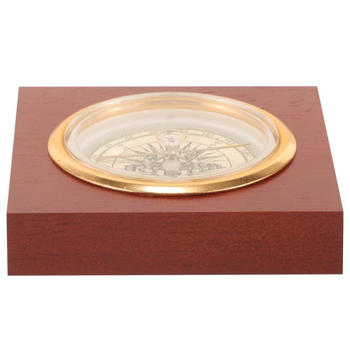 Boussole Laiton Avec Cadran Solaire - 6,3 Cm, Finition Antique, Boîte Bois, Cadeau Vintage Randonnée Camping