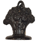 Vintage Cast Iron Floral Flowers Door Stop Black Made in Australia