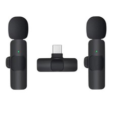Wireless Lapel Microphone Noise Reduction Clip-on Record Mic With USB-C Receiver