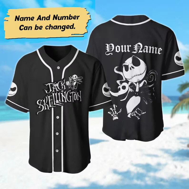 Personalized Jack Skellington 3D Baseball Jersey Shirt MOTHER DAY GIFT US SIZE