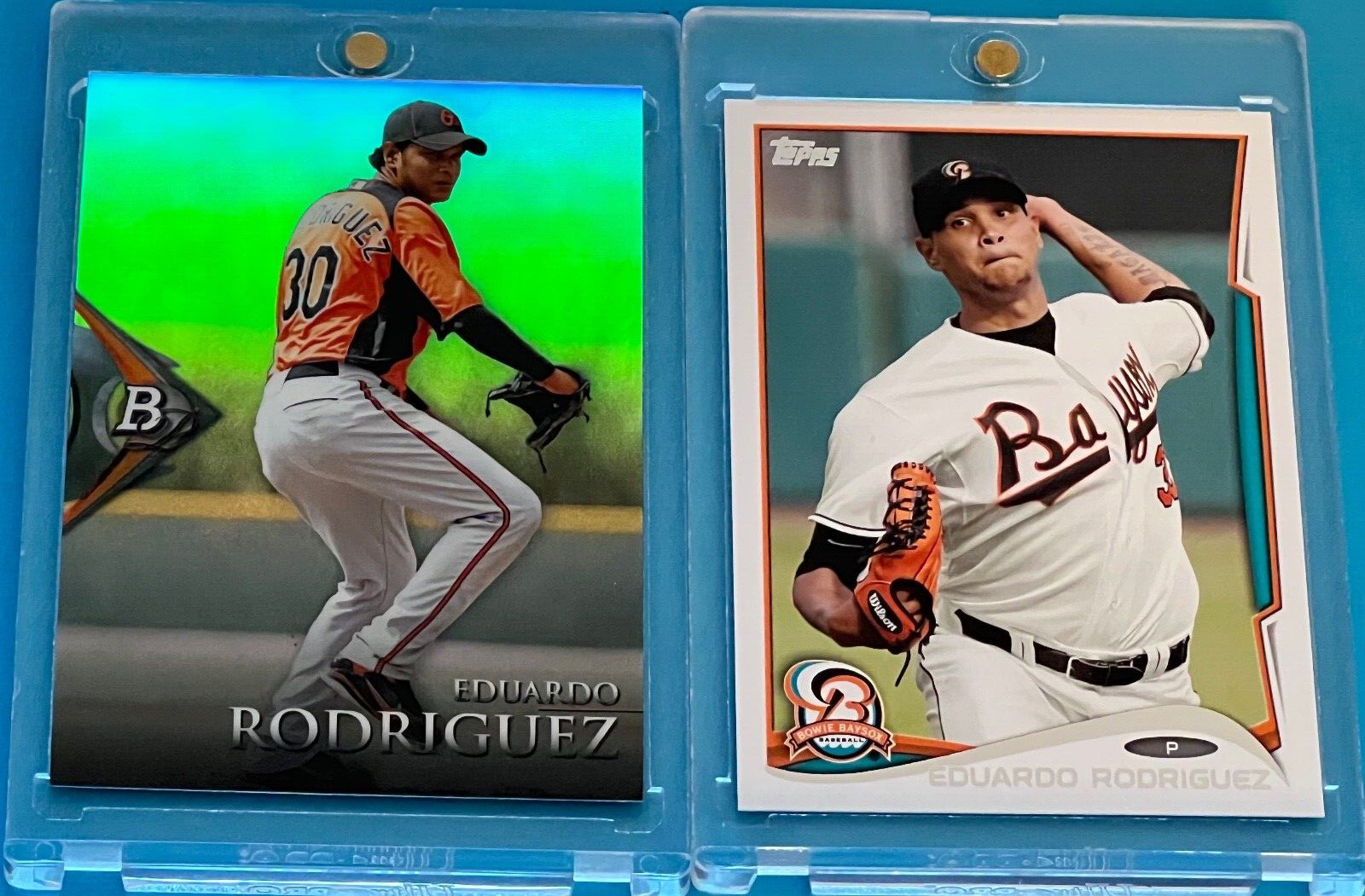 2014 BOWMAN PLATINUM - REFRACTOR - EDUARDO RODRIGUEZ (RC) + 2014 Topps Pro Debut