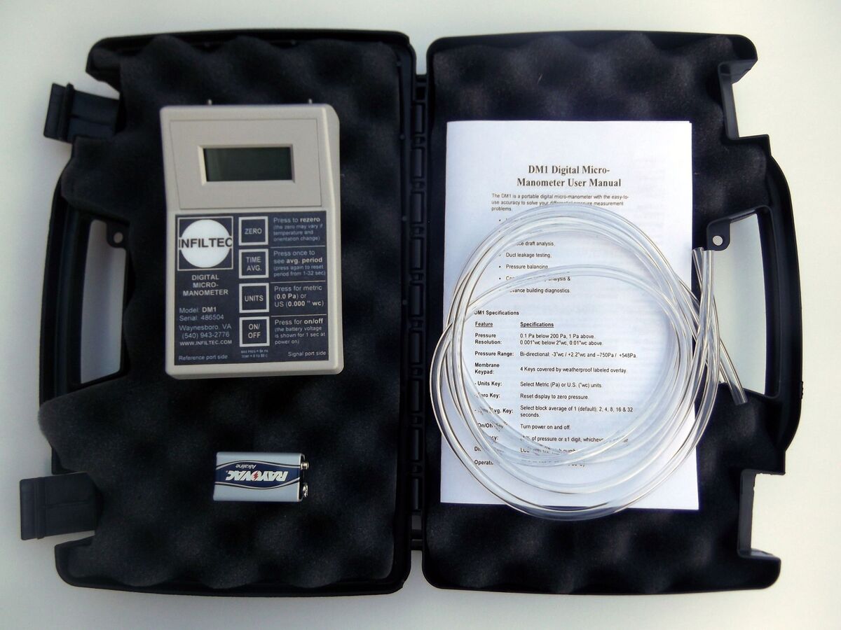 Infiltec DM1 Digital Micro-Manometer differential pressure 0.1