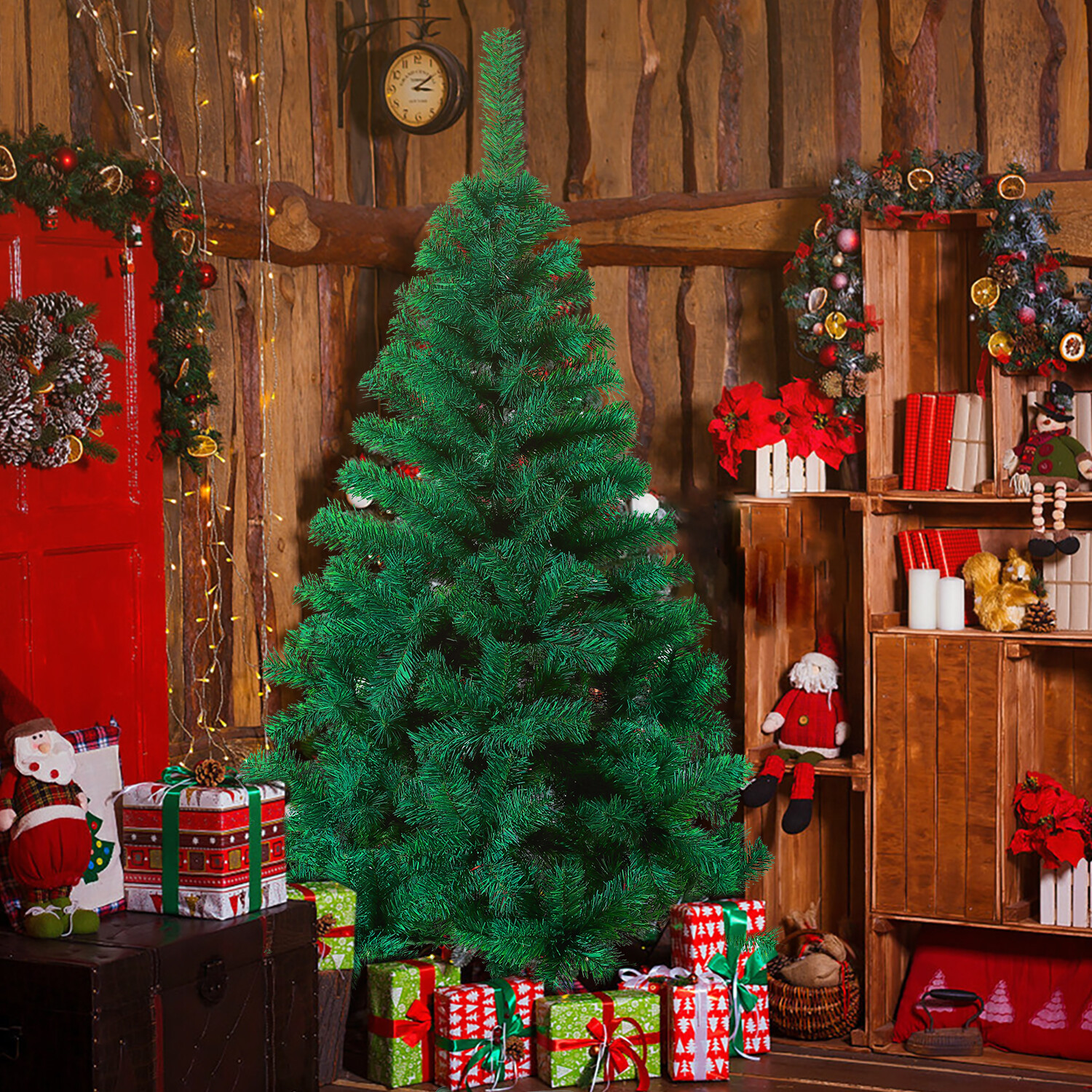 Künstlicher Weihnachtsbaum Blau 210cm - PVC Tannenbaum Mit Ständer