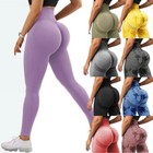Women Yoga Gym Anti-Cellulite Leggings Fitness Solid Bum Butt Lift Elastic Pants