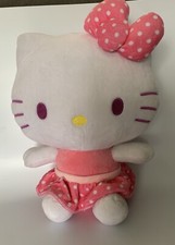 Sanrio HELLO KITTY in Pink Polka Dot Dress  Bow - 12     Clean 