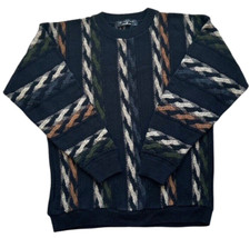 VTG Protege Sweater Mens Large Textured 3D Knit USA MADE 90s Grandpa Academia