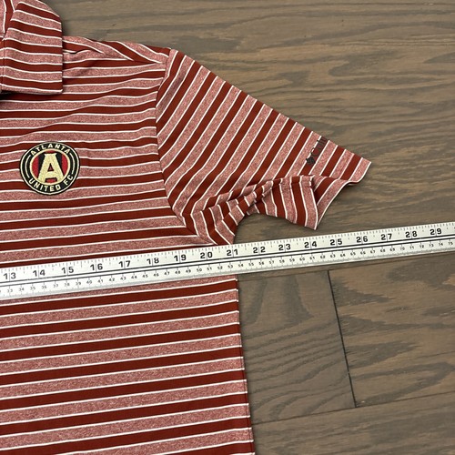 COLUMBIA Golf Atlanta United MLS Striped Golf Polo Shirt Mens Medium Stretch EUC - Picture 11 of 12