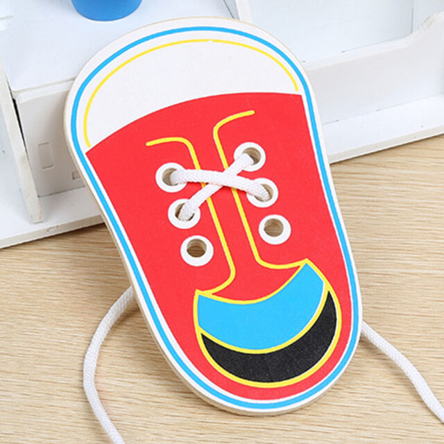 Wooden Practice Tying Shoelaces Game Portable Montessori for Family Kindergarten Wooden Practice Tying Shoelaces Game Portable Montessori for Family Kindergarten
