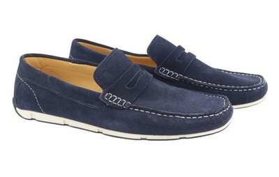 Harmont & Blaine Mens Loafers EU44 Dark Blue Suede Casual Shoes