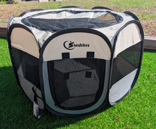 Siedihit Portable Pet Playpen - Foldable Pop-Up Exercise Pen for small dogs/cats