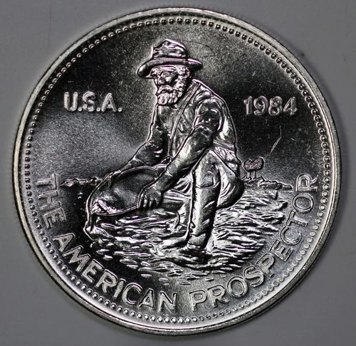 1984 Englehard Prospector Super Proof Like 1oz Silver Round