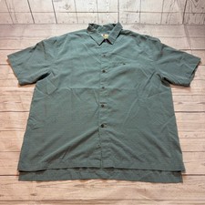 Woolrich Button Up Shirt Short Sleeve Casual Green Men's Size XL