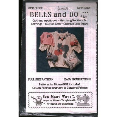 Sew Many Ways Bells and Bows Pattern Verna Brightwell Stuffed Cats Applique 6369