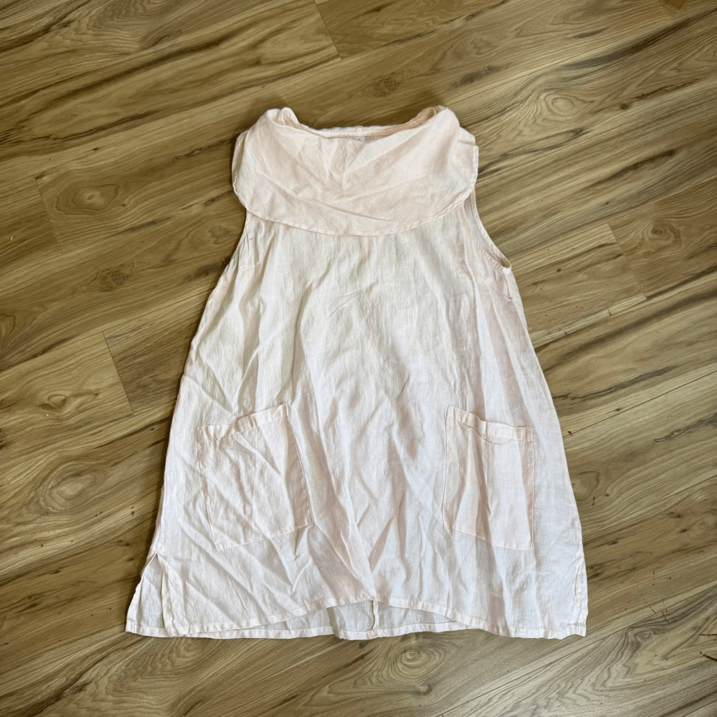 NWT Match Point Womens Pink Linen Sleeveless Cowl Neck Tunic Shift Dress Size XL NWT Match Point Womens Pink Linen Sleeveless Cowl Neck Tunic Shift Dress Size XL