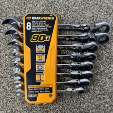 GearWrench 8-Piece Metric Ratcheting Wrench Tool Set with Tray (86794)