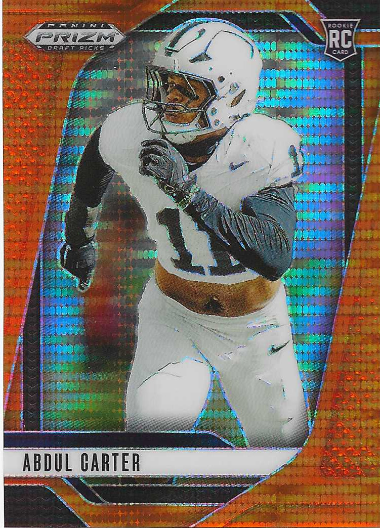 2025 Panini Prizm Draft Picks - Abdul Carter #102 Orange Pulsar Prizm /75 (RC)