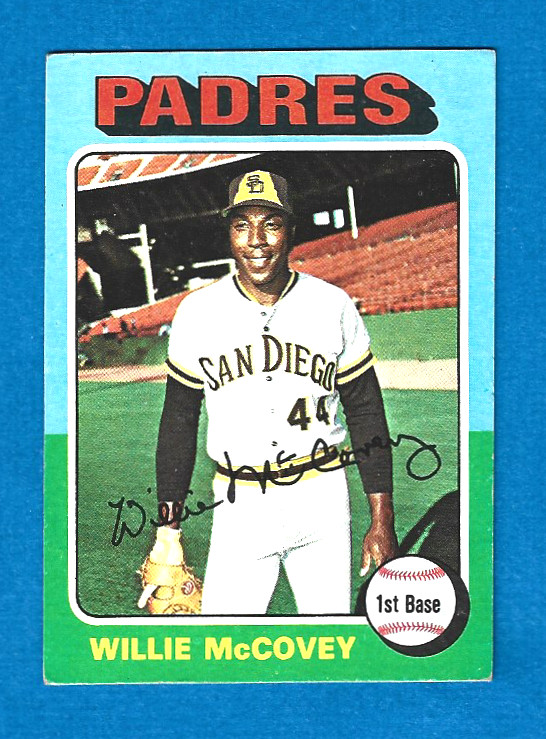 WILLIE McCOVEY, SAN DIEGO PADRES 1975 TOPPS MINI CARD #450  - EXMT
