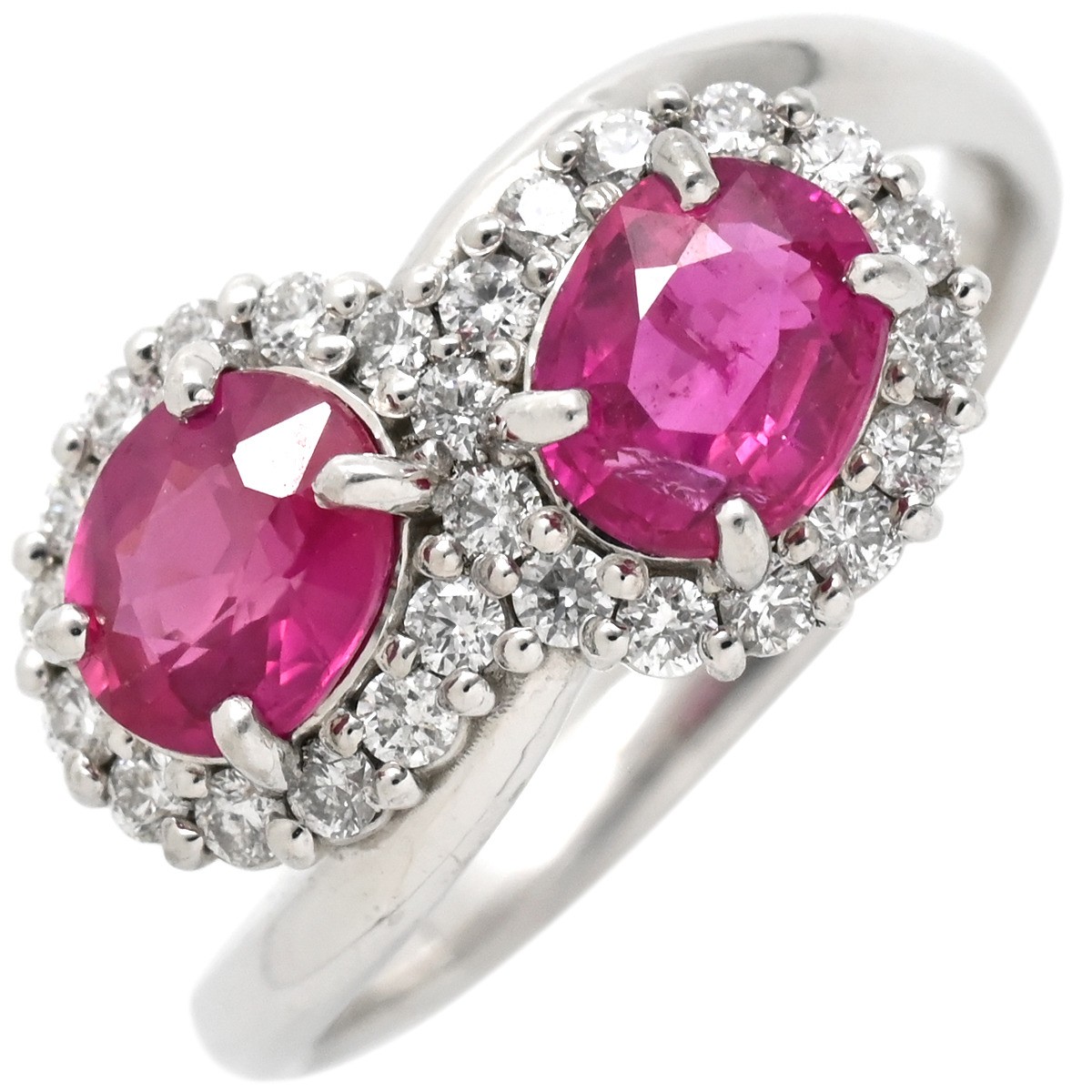 Ring ring Ruby da Earring Pt900 Ruby diamond Plat… - image 1