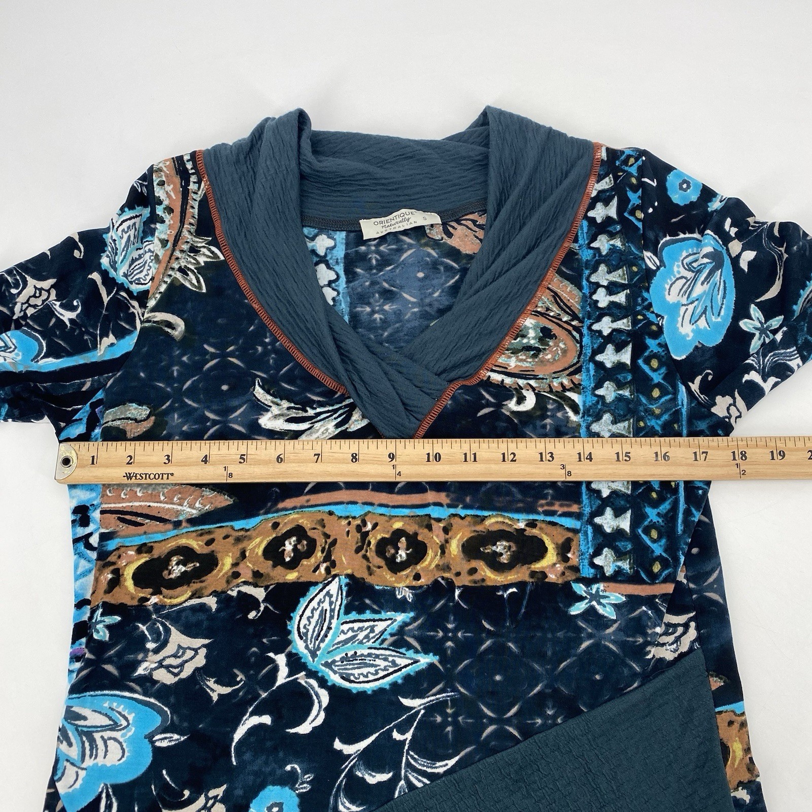 Orientique Naturally Small Patchwork Top Long Sle… - image 3