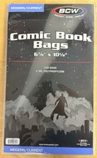 BCW Current Modern 2-Mil Polypropylene Comic Bags 6 ⅞” X 10 ½” Acid Free