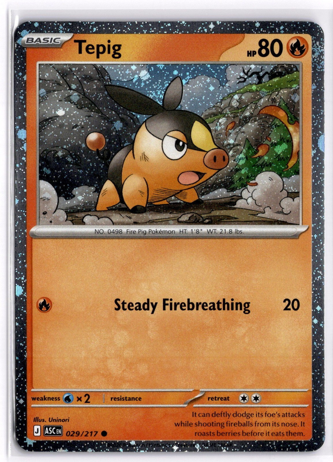 Pokemon TCG Tepig - (Cosmos Holo) 029/217 Miscellaneous Cards & Products NM