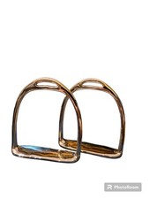 Pair Of Rocking Horse Stirrups Cast Brass 3" sole