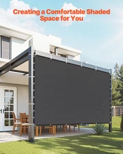 90% Sun Shade Cloth Privacy Screen 10 x 10 ft for Patio Garden (Black)