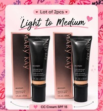 LOT OF 2 PCS Mary Kay CC Cream SPF 15 Light To Medium NEW Exp 2028