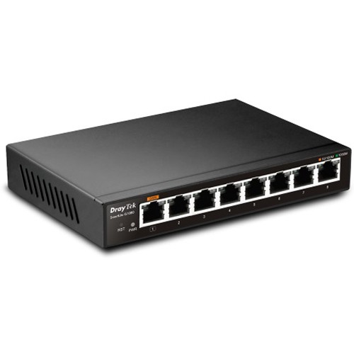 DrayTek VigorSwitch G1080 Managed Gigabit Ethernet 10/100/1000 Black