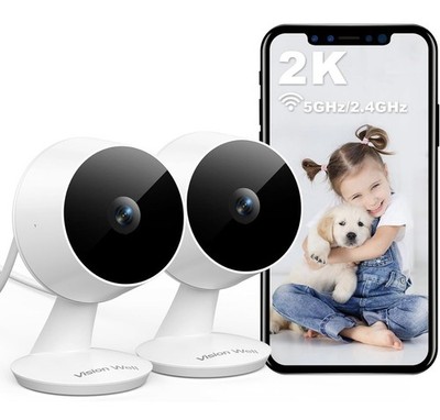 VISION WELL 2K Überwachungskamera Aussen Innen, 5G/2.4G Dualband WLAN Kamera